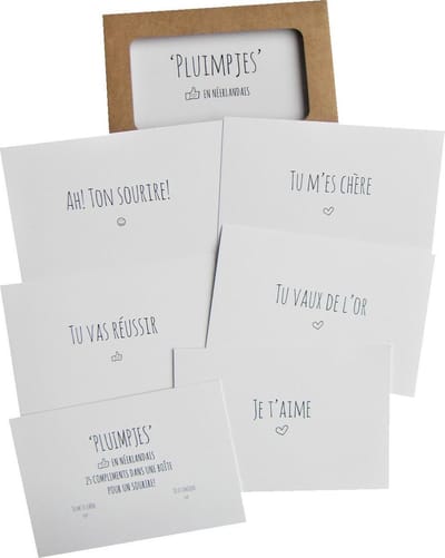 Pluimpjes en néerlandais! | Franse versie complimenten kaartjes
