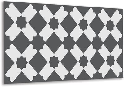 Tulup PVC Wandpaneel - Donker Geometrisch Patroon Vinyl Wandpaneel - 100 cm x 50 cm - Grijs Wandbekleding Vinyl - 1 stuk - PVC Muurpaneel - Mozaïek Muurpaneel - Wandpaneel PVC - Plaktegels Keuken en Badkamer