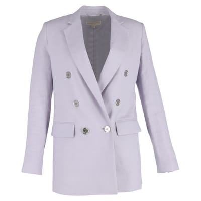 Michael Kors Dubbelknop Blazer in Paarse Linnen
