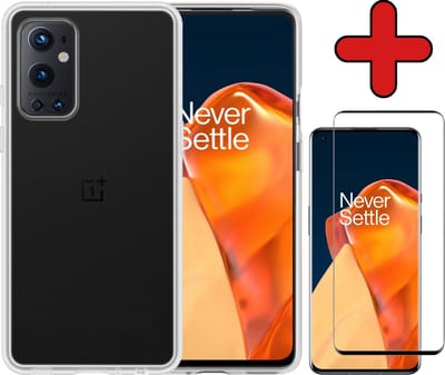 Hoesje - Met Screenprotector - Geschikt voor OnePlus 9 Pro - Sterk & Shockproof - Telefoon Hoes - Back Cover - Siliconen Case - Telefoonhoes - Transparant