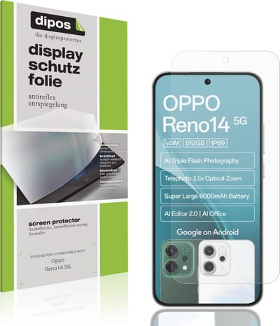 dipos – 4x Matte Beschermfolie geschikt voor Oppo Reno14 5G | Krasbestendige & antireflecterende Screenprotector Ultra-Thin
