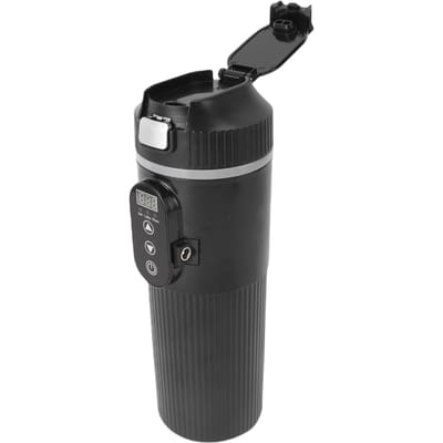 Auto Waterkoker LED Temperatuurweergave 25 tot 100 graden Celsius 500ML Lekvrij 304 Roestvrij Staal Auto Waterkoker L gray