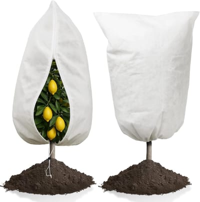 Tuin Fleece Winterbescherming Set van 2 - 70g Plantbescherming Zakjes 60x80cm voor Vorstbescherming en Tuinonderhoud