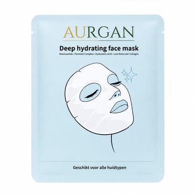 Aurgan Deep Hydrating Face Mask - Collagen Jelly Sheet masker - Niacinamide, Ferment complex & Hyaluronzuur
