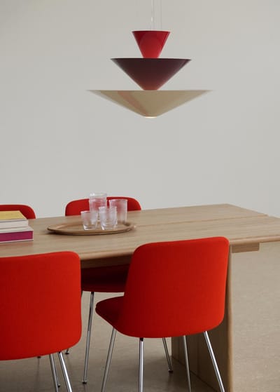 &Tradition Gio LN15 Hanglamp Ø92 Vermiljoen Rood/Donker Burgundy/Ecru Wit