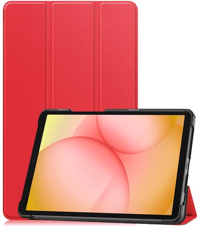 Hoesje - Geschikt voor Samsung Galaxy Tab A11 - Dun & Stevig - Trifold Bookcase - Hard Cover - Hardcover Book Case - Tablet Hoes - Rood