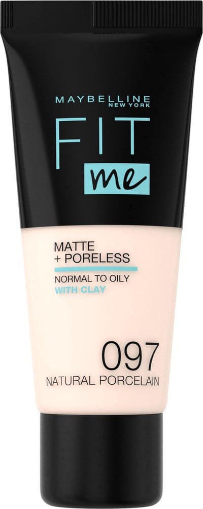 Maybelline New York - Fit Me Matte + Poreless Foundation - 097 Natural - Medium Dekkende Foundation met Matte Finish voor de Normale tot Vette Huid - 30 ml