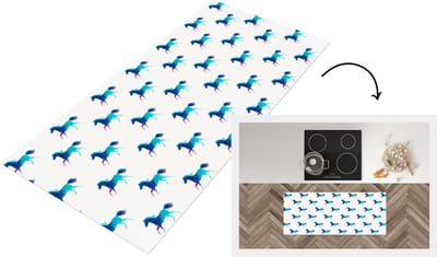 Keukenloper - Loper keuken - Meisjes - Paarden - Kristallen - Patronen - 120x50 cm - Keukenloper vinyl