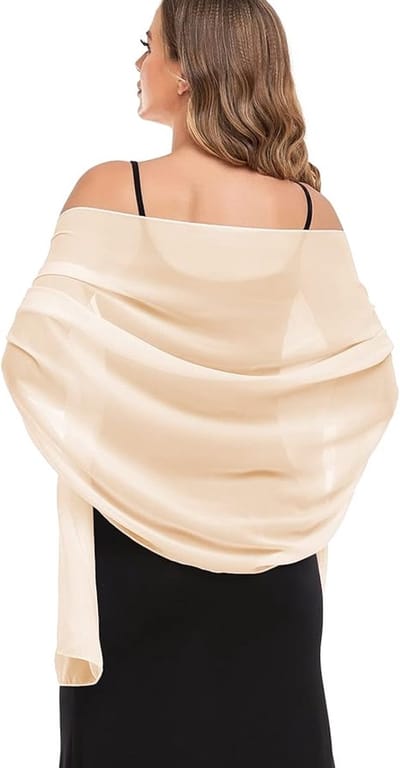 Sjaals - Zachte chiffon sjaals - Avondjurk sjaals - Bruidssjaals - Bruidssjaals voor dames - Beige