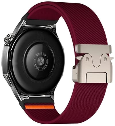 Nylon bandje - geschikt voor Garmin Venu (2 Plus) / Venu SQ (2) / Vivomove (Style - Sport) / Vivoactive 3 / 5 / 6 / Forerunner 55 / 165 / 245 / 645 / 570 - 42mm - bordeaux