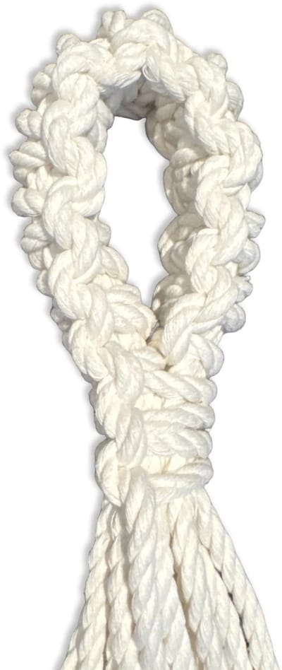 Plantenhanger 'Hang-Out' voor XL Plantenpot - Gebroken Wit - 140 cm lang - Katoenkoord - Geschikt voor Pot met Diameter t/m 40 cm - Handgemaakt in ons Macramé Atelier - Prijs per Stuk - Let op: Exclusief Pot - Inclusief Verzendkosten