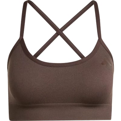 Adidas Performance Workout Essentials Light-Support Knit Beha - Dames - Bruin