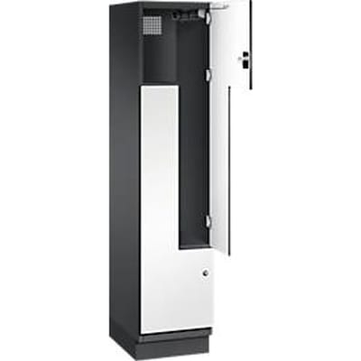 C+P Z-kast Cambio, 1 vak, met sokkel, B 400 x D 525 x H 1980 mm, zwart-grijs/wit