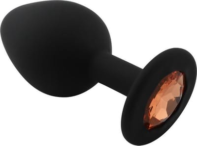 Banoch - Buttplug Penumbra Amber Medium - Siliconen buttplug Zwart - kristal - Amber
