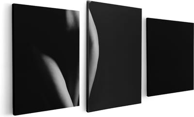 Artaza Canvas Schilderij Drieluik Naakte Vrouw Lichaam - Erotiek - 120x60 - Foto Op Canvas - Canvas Print