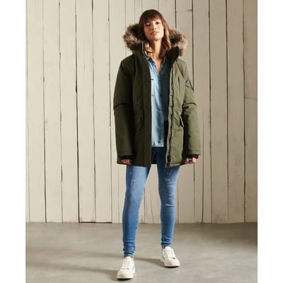 Superdry - Everest parka met capuchon en imitatiebont - Dames - Gewatteerde jassen