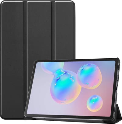 Hoes - Geschikt voor Samsung Galaxy Tab S6 Lite - Dun & Stevig - Trifold Bookcase - Hard Cover - Hardcover Book Case - Tablet Hoesje - Zwart