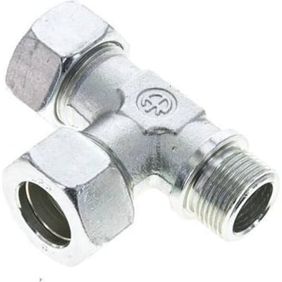 22L & G3/4'' Verzinkt Stalen L-Snijringkoppeling Buitendraad 160bar ISO 8434-1