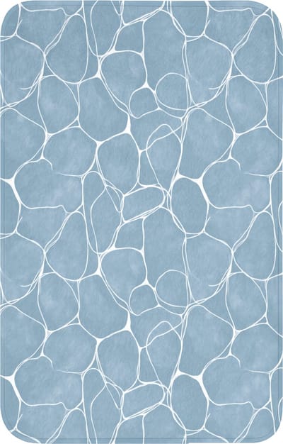 WC mat 50x80 cm - Antislip - Organisch - Patroon - Blauw - Toiletmat - Vloermat - Douchemat - Toilet tapijt - Toiletmatten