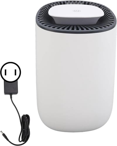 Kleine Luchtontvochtiger - Mini Ontvochtiger - Vocht Bestrijden - Stille Werking - 600ml Tank - Wit