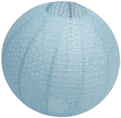 Chaks Lampion - luxueus - bolvormig - licht blauw - 40 x 37.5 cm - papier - gedecoreerd - feestartikelen/versiering