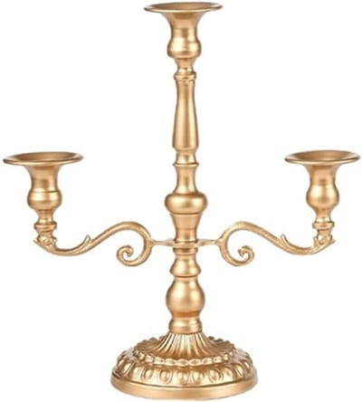 Kandelaarhouder Decoratief - Kaarsenstandaard Gouden - Diners bij Kaarslicht - Europees Vintage Stijl - Klein of Groot Formaat - Goud