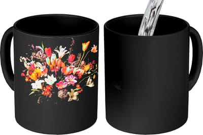 Magische Mok - Foto op Warmte Mokken - Koffiemok - Vaas - Bloemen - Tulpen - Magic Mok - Beker - 350 ML - Theemok