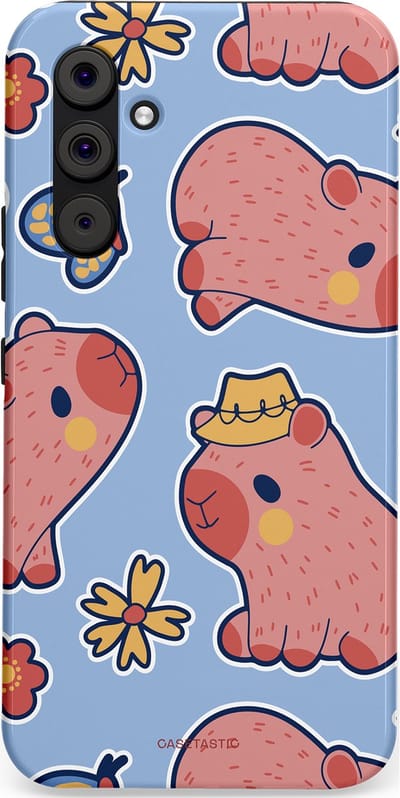 Casetastic Hoesje Geschikt voor Samsung A54 (5G) - Stijlvolle Beschermende Duo-layer Case - Capibara geluk