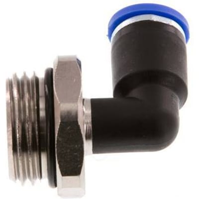 8mm x G1/2'' 90 graden L-verbinding Messing/PA 66 Insteekfitting Buitendraad Draaibaar NBR [2 Stuks]
