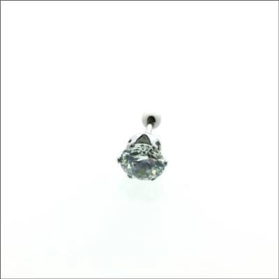 Aramat Jewels | Piercings | Transparante Zirkonia Helixpiercing recht staafje | | | |7mm | Staal | Volwassenen | Verkleurd niet