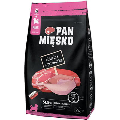Pan Mięsko - Droge hondenvoeding - Kalf & kwartel - Voor puppy’s XS - Hoog eiwitgehalte - Gezonde groei & spijsvertering