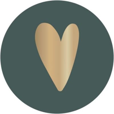 Sluitsticker - Sluitzegel - 25 stuks - Groen (Petrol) Goud Hart Goudfolie | Trouwkaart - Geboortekaart | Goud | Hartjes - Hart | Envelop stickers | Cadeau - Traktatie | Leuk verpakt | Huwelijk - Babyshower