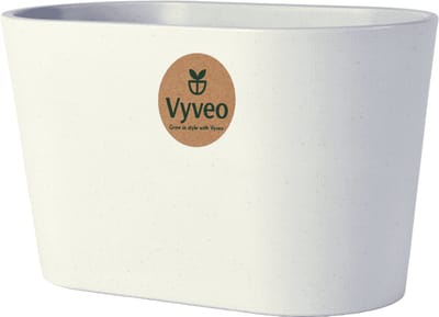 Vyveo - Bloempot Varda - 18x10x11 - Lichtgrijs - Bloempot voor binnen en buiten - Lichtgewicht - Breukbestendig - Vorstbestendig - UV-bestendig