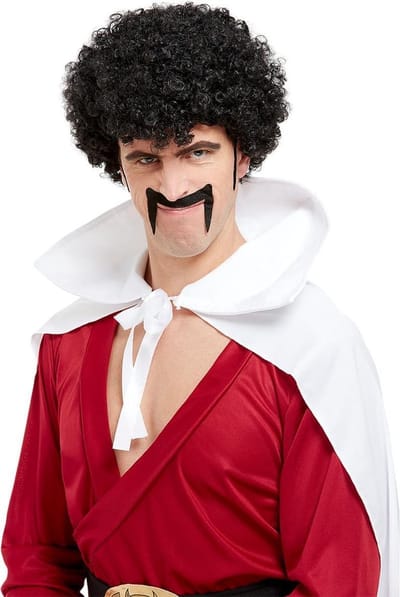 FUNIDELIA Mr Satan pruik - Dragon Ball voor mannen - Zwart