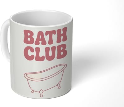 Mok - Koffiemok - Retro - Bad - Roze - Mokken - 350 ML - Beker - Koffiemokken - Theemok