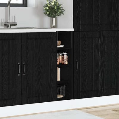vidaXL - Keuken - Onderkast - Zwart - eiken - 20 - x - 44,5 - x - 81,5 - cm - Bewerkt - hout