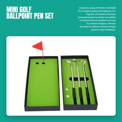 Dailygoods - Mini Golf Ballpoint Pen Set - Desk Accessoire - Creatief Design - Perfect voor Kantoor - Golf Thema - Leuk Cadeau voor Golfliefhebbers