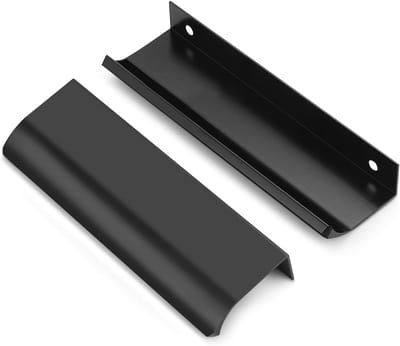 Zes zwarte keukengrepen met een afstand van 128 mm, verborgen kastgrepen van aluminiumlegering, lengte 150 mm, modern design, duurzame kwaliteit, eenvoudig te installeren