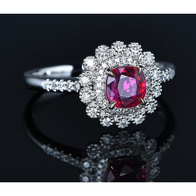 S925 Ringen Prinses Rode Bloem Edelsteen Feest Verloving Vrouwen Mode Ringen Mooie Sieraden Decoratie Sieraden Vriendin Antik Perak white