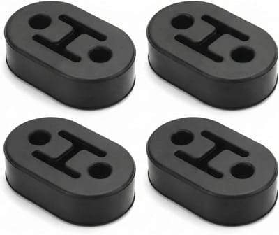 GELLDG 4 Stuks Uitlaatophangingen - Dubbelgat Rubberen Uitlaatsteun - Ø74,5mm x 11mm x 48mm x 25mm - Trillingsdempend, Slijtvast, Hittebestendig - Geschikt voor Meeste Auto's Schalldempers