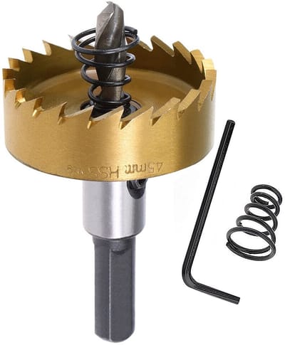 Dailygoods- Gatsnijder Hoge Snelheid - Gatzaag - Heavy Duty - Titanium Plated - Diameter 45mm - Openingsdiepte 15mm - Scherpe Tanden
