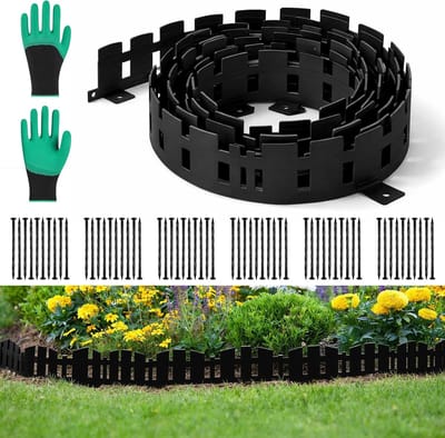 Gazonrand Kunststof - Buitenrand Tuin - Tuin Ordenen - Flexibel En Vormvast - 10 Meter - Zwart