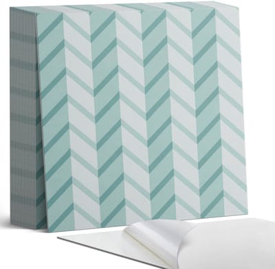 Coloray Plaktegels - Zigzag gestreept patroon Zelfklevende Tegels - 20 cm x 20 cm - Turkoois Plaktegels - 20 stuks - Vierkant PVC Tegels - Plaktegels Badkamer - Plaktegels Vloer - Vinyl Tegels - Wandtegel Zelfklevend