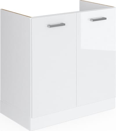 Vicco R-Line Onderkast voor gootsteen – 80 cm met deuren, zonder werkblad Wit Hoogglans