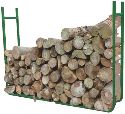 Toolland Opslagrek voor brandhout, vaste maat, 20 x 90 x 120cm, zwaar belastbaar, groen