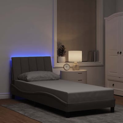 vidaXL - Bedframe - zonder - matras - "Hanko" - 80x200 - cm - stof - taupe