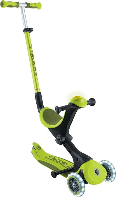 3-in-1 Kinderstep - Loopfiets Zitwiel - Buiten Spelen - Gepatenteerd Klapmechanisme - 50 kg Max Gewicht - Limoengroen