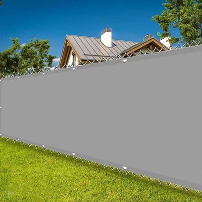 Balcony Privacy Screen 150 x 750cm Weatherproof Durable Outdoor Fence for Garden Fence with Grommets with Rope For Terrace, Balcony, Light Grey