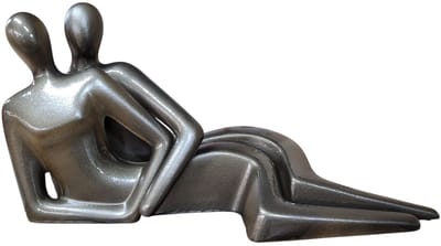 Gilde Handwerk Sculptuur Beeld Door het hart verbonden Keramiek 38x14x19 cm BRONS