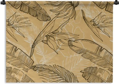 Wandkleed - Wanddoek - Bladeren - Zomer - Tropisch - Hawaii - 60x45 cm - Wandtapijt